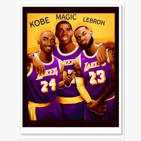 NEW!💯 KOBE BRYANT,LEBRON JAMES,& MAGIC JOHNSON LOS ANGELES LAKERS GLOSSY POSTER - Picture 5 of 5